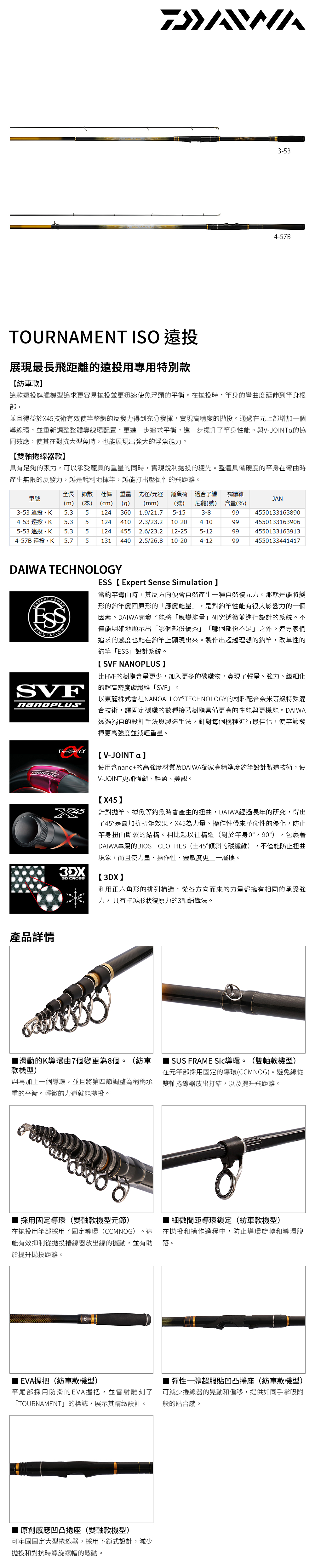 DAIWA TOURNAMENT ISO ENTO 5-53・K [磯遠投竿] - 漁拓釣具官方